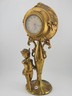 Antique 19th C Art Nouveau Figural Cherub Clock Gilt Spelter French Runs. Read.