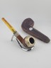 Antique 1940's Magyar Occa Pipe Silver Band Meerschaum Lined w/ Case Broken Stem