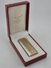 MUST DE CARTIER Santos Rivets Oval Two-Tone Silver/Gold LIGHTER W Box. Works.