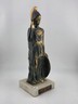 Vintage Greek Athena Statue Cast Bronze on Marble Base. Goddess of Wisdom & War