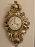 Antique Swedish Rococo Gold Gilt Wall Clock FHS Hermle Movement 1920s. Working.