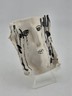 Rare OOAK Abstract Modernist Ceramic Face Brooch Signed Studio Pottery Art