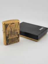 UNFIRED 1995 SOLID BRASS ZIPPO WIND PROOF LIGHTER GREAT AMERICAN TRAIN W BOX