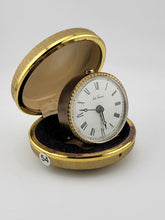 Vintage Seth Thomas Travel Alarm Clock With Original Clam Shell Case Germany