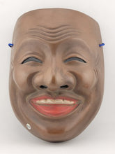 Rare Antique Collectible Japanese Wooden Ebisu Noh Mask Theater Kabuki Kyogen