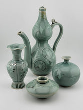 Rare Set Of 4 Goryeo Celadon Cloud & Crane Design Mineiwa Korean Living National