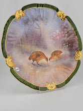 RARE 19th C LIMOGES FRANCE PHEASANTS PLATE CHARGER HANDPAINTED AND STAMPED