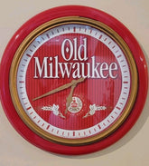 Vintage 1993 Old Milwaukee Beer Sign 22.5" Round Plastic Clock For Bar/ Mancave.