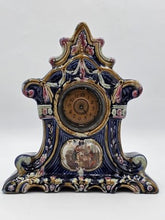Rare Antique 19th C Porcelain Majelica Mantel Clock Hand Painted French. Read.