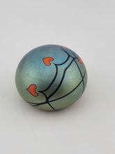 Rare Orient & Flume Iridescent Art Glass Paperweight Flowers Signed May Of 1975