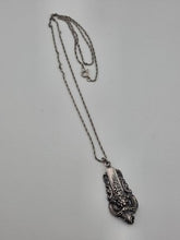 Vintage Sterling Silver Floral Scrollwork Flatware Handle Pendant Necklace 15.8g