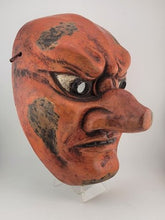 Antique Early 20th C Japanese Meiji / Showa Mask Noh Style, Depicting a Tengu.