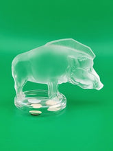 LALIQUE CLEAR & FROSTED CRYSTAL "SANGLIER" OR "RAZORBACK" PAPERWEIGHT FIGURINE