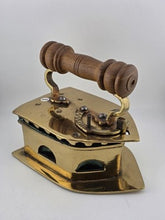 ANTIQUE C1850 MIDDLE EAST HANDMADE BRASS CHARCOAL BIG PRESS IRON W WOODEN HANDLE