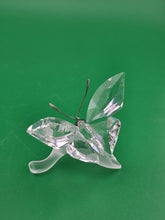 SWAROVSKI Austria Crystal Butterfly on Frosted Leaf Figurine