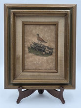 Antique Framed Shorebird Print Coastal Beach Cottage Decor Linen Mat Art