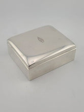 Vintage Sterling Silver by Poole 14 Cigarette Trinket Box w/Wood Inlaid. VG.