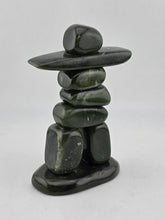 Vintage Mid Century Inuit Inuksuk Natural Nephrite Green Jade Man Sculpture.