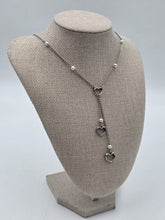 Rare Retired James Avery Sterling Silver 3 Hearts & Pearls Necklace. 20 Inch.