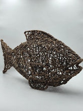 Rare Vintage MCM XL 30” Wicker Fish Sculpture Coastal Nautical Statement Decor