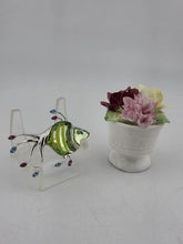 Rare Swarovski Rhodium Plated Green Crystal Fish Brooch Pin W Stafforshire Vase