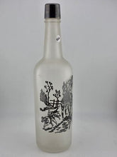 Sterling Silver Huntsman and Hounds Embellish Frosted Glass Antique Decanter