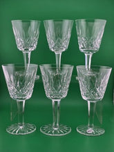 Set Of 6 Vintage Waterford Kylemore Crystal Claret Wine Glasses, 6 in high. VG.