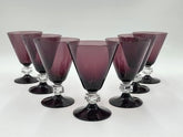ANTIQUE SET OF 7 MID CENTURY MOD BRYCE WILMINGTON AMETHYST 5 1/2" WINE GLASSES.