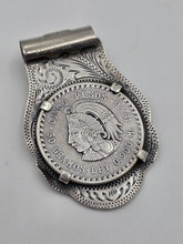 Rare OOAK Sterling Silver Money Clip w 1948 Mexico 5 Pesos Cuauhtemoc Coin 59.4g