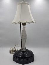 Ultra Rare French Baccarat Frosted & Clear Glass Classical Maiden Table Lamp.