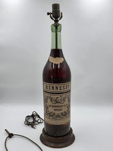 Rare Antique 1940's Hennessy Cognac Bottle Bar Decor Large Glass Lamp. 21" Works
