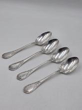 Set 4 Christofle France Silverplate Louis XV Rococo Dinner Table Spoons Flatware