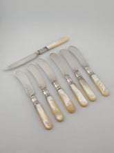 Set Of 7 Antique 19th C Henry Sears& Son Sterling Mother Of Pearls Butter Knives
