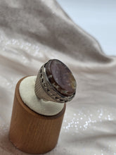 Antique Islamic Silver Agate Aqeeq Men's Ring Large Cabochon Middle Eastern