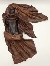 One Of A Kind XL Signed Costa Rican Hand Sculpted Leather Wall Relief Woman 1970