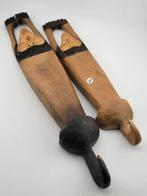 Rare Antique One Of A Kind African Hand Carved Wooden Towel Hangers. Lion Themed