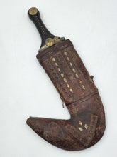 Original 19th Century Arabian Jambiya Dagger with Decorated Silver Hilt and Tool