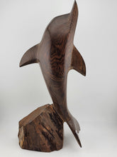 Vintage Ironwood Hand Carved Wood Dolphin Sculpture 13 Inches Tall Retro Deco