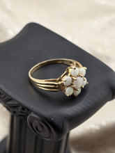 Antique 10K Solid Gold Natural Opal Cluster Ring Floral Estate Size 7.75. W Box.
