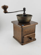 Rare DE Vintage European Manual Solid Wood Cast Iron Coffee Grinder With Drawer.