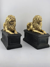 Rare Vintage Pair of Hollywood Regency Style Gold Gilt Lion Bookends. C1950's.