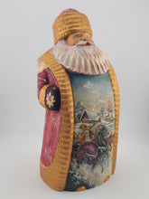 Ded Moroz Russian Hand Carved Wooden Santa Figurine Sergiyev Posad. Fluorescent.