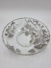 Sterling Silver Overlay Glass Bowl/ Plate Silver Edge excellent Cond. 12.5 Inch