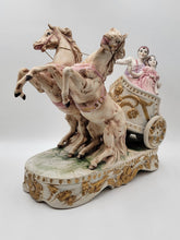 Rare HUGE Antique Ben Hur Porcelain Statue Italy Roman Chariot Racing Horses
