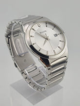 Bulova Mens Watch 96B015 Quartz Silver Dial Date Stainless Steel 38mm. New Batt.