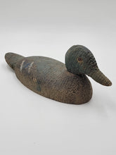 Antique C 1940s hand carved wood Folk Art swivel head drake duck decoy sculpture