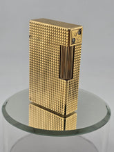 Vtg Authentic St Dupont France Gold Plated Ligne 1 Lighter W 2 Diamond Studs.