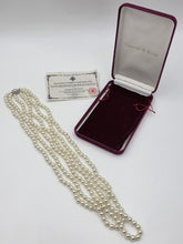 Vtg Long CAMROSE + KROSS JACQUELINE KENNEDY JBK 3 STRAND GLASS PEARL NECKLACE