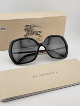 Vintage Burberry B 4122 3001/T3 Square Black Gray Sunglasses 60-16-135 W Box.