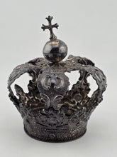 Rare Antique Spanish Colonial Silver Santo Madonna Crown Rare Cross Orb 19th C